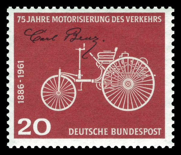 First motor car by Carl Benz (1844-1929), signature