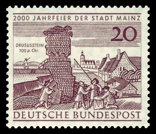 Drusus (100 ad), excerpt from old city scape of Mainz