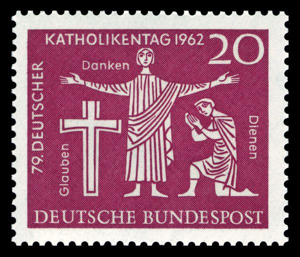 Cross and two faithful