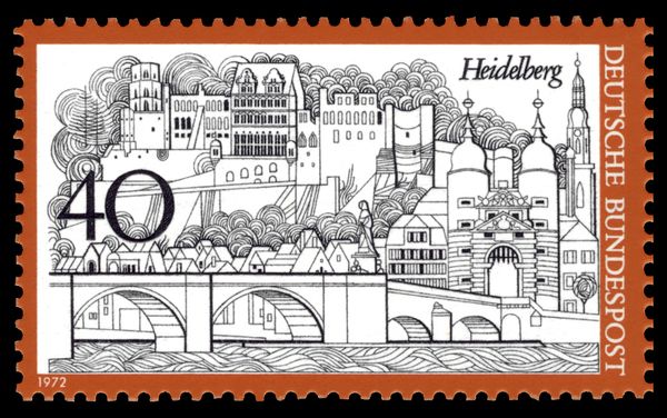 Heidelberg with Neckar bridge and castle