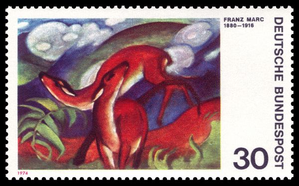 "Deer in Red", Franz Marc, 1880-1916