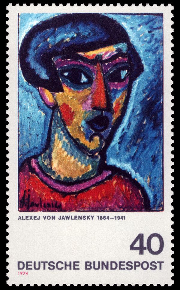"Portrait in Blue", Alekséi von Jawlensky, 1912