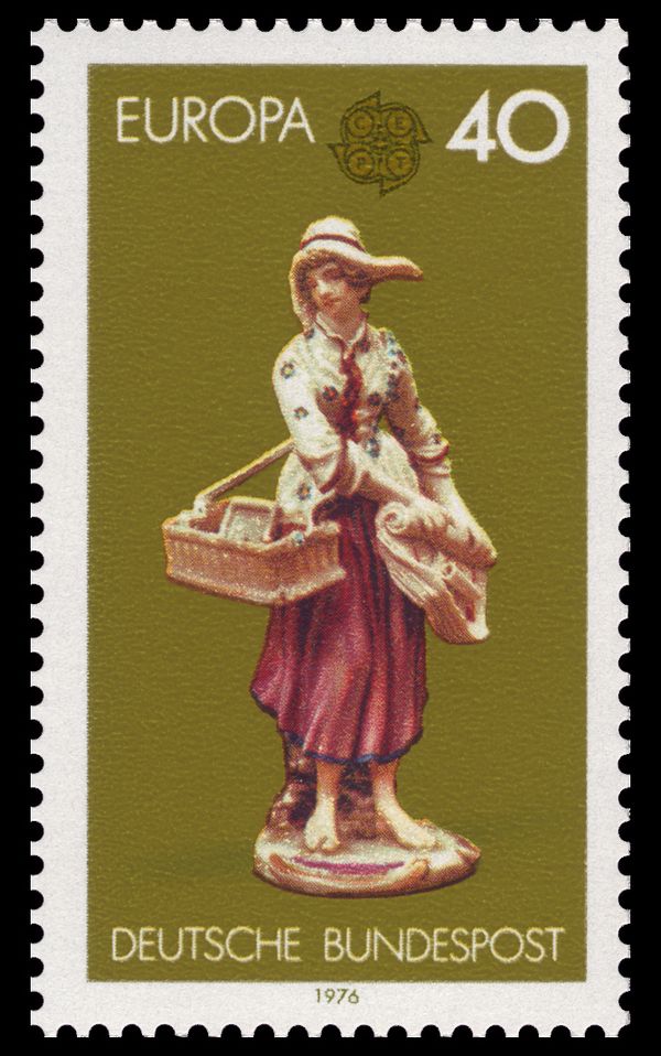 Girl selling trinkets and copperplate prints