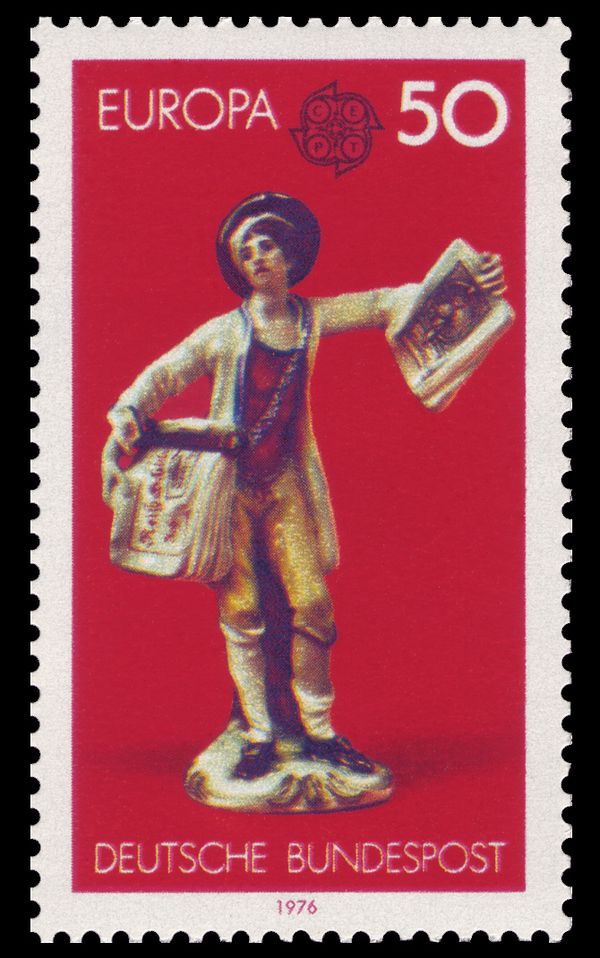 Boy selling copperplate prints