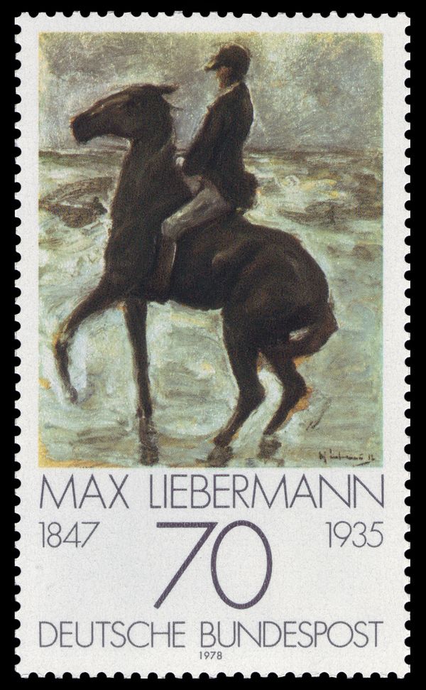 "Horseman on the shore turning left", Max Liebermann, 1847-1