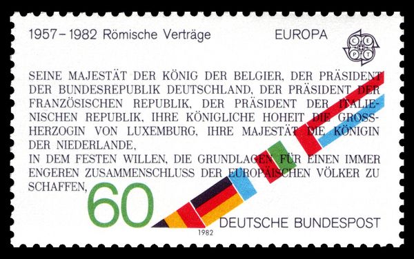Excerpt from Treaty of Rome, 1957, and Flags