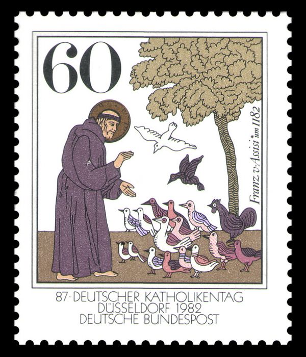 "St.Francis preaching to the birds" (after fresco by Giotto)