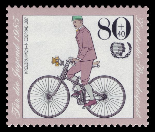 Cross-frame lower wheel bicycle 1887