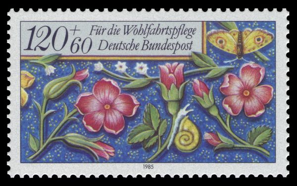 Flowers, Snail and Butterfly