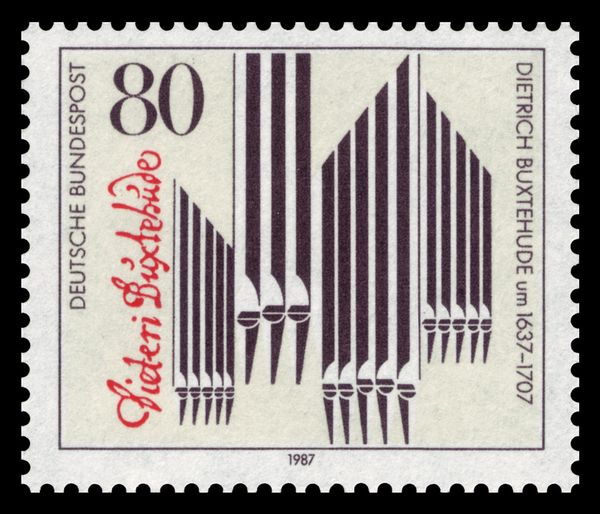 Organ pipes and signature - Dietrich Buxtehude