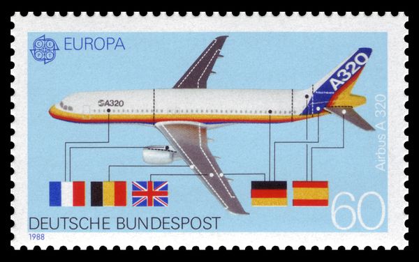 Airbus Industrie A320 and Manufacturing Nations' Flags