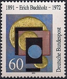 Three Golden Circles with Blue Full Circle, Erich Buchholz