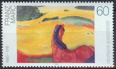"Landscape with Horse" painting by Franz Marc (1880-1916)
