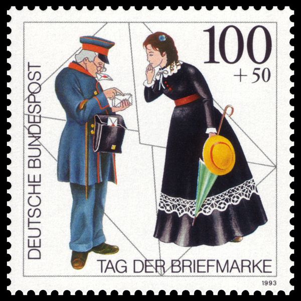 Postman delivering letter