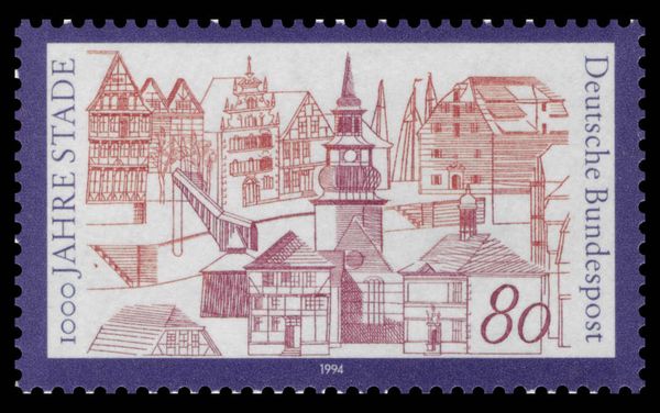 Quayside buildings, Town Hall and St.Cosmas's Church