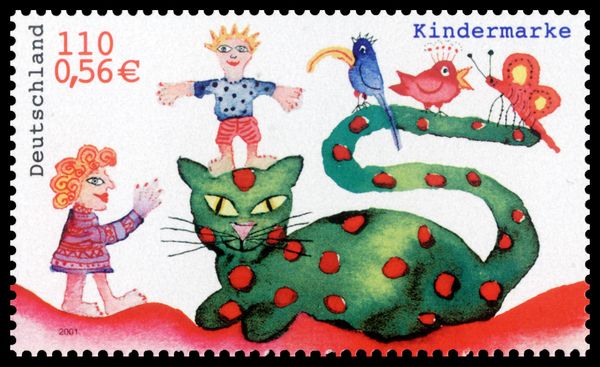 Drawings of animals and children