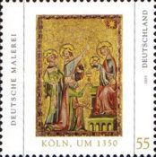 Adoration of the Magi; Cologne panel painting (about 1350)