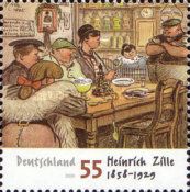 Society in a distillery of ancient Berlin by H. Zille (1905)