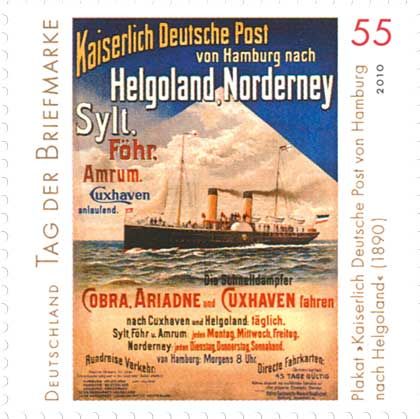 Stamp Day: Poster "Imperial German Mail from Hamburg to Helg