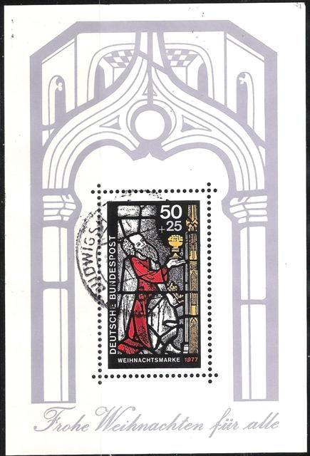 King Kaspar presents gold to the child, glass window cutout