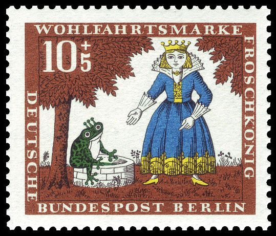Scene from the fairy tale 'The Frog Prince'