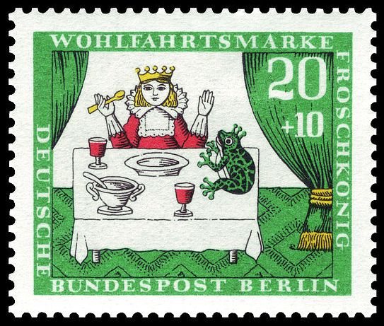 Scene from the fairy tale 'The Frog Prince'