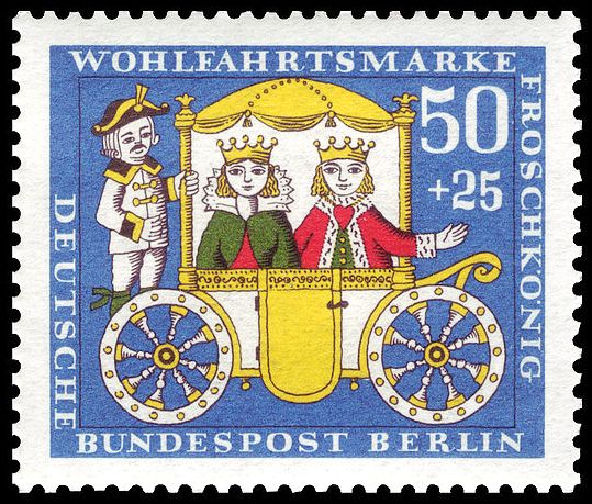 Scene from the fairy tale 'The Frog Prince'