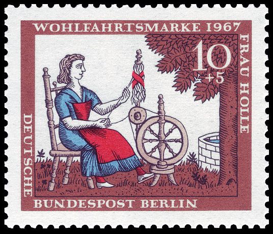 Scene from the fairy tale 'Mother Holle'
