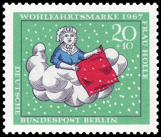Scene from the fairy tale 'Mother Holle'