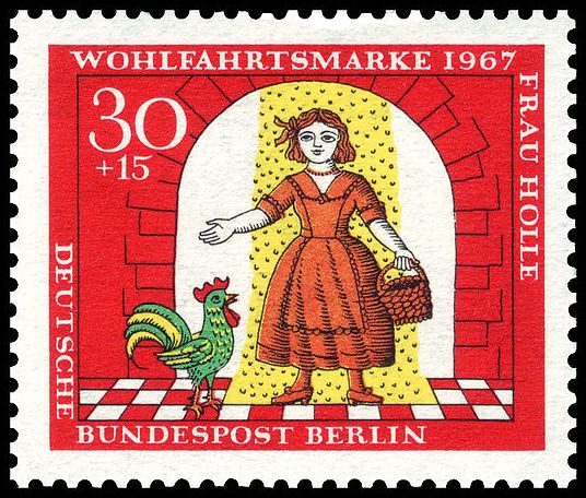Scene from the fairy tale 'Mother Holle'