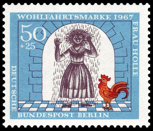 Scene from the fairy tale 'Mother Holle'