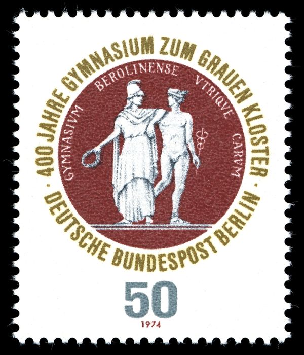 Athena and Hermes, seal of the Berlin high school to the Gre