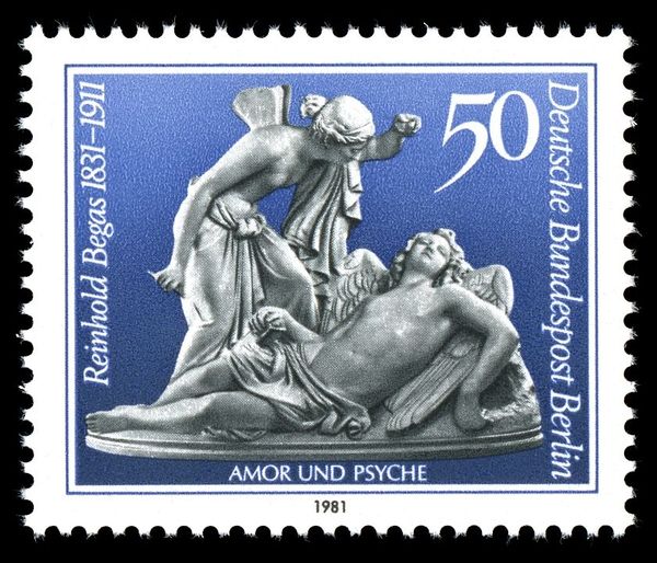 "Cupid and Psyche" marble sculpture
