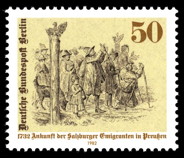 Salzburg emigrants reaching the Prussian border in 1732