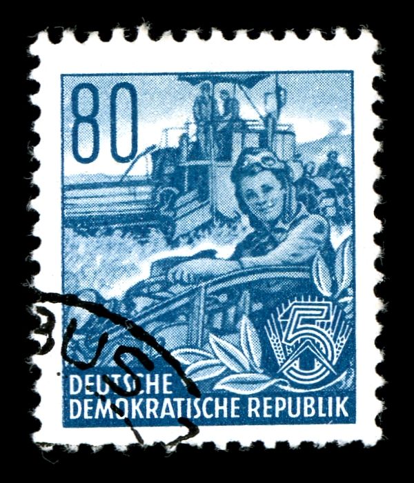 Combine Harvester and Farm Workers