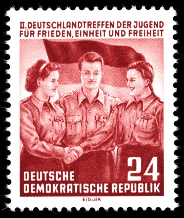 Youngsters in front of Flag