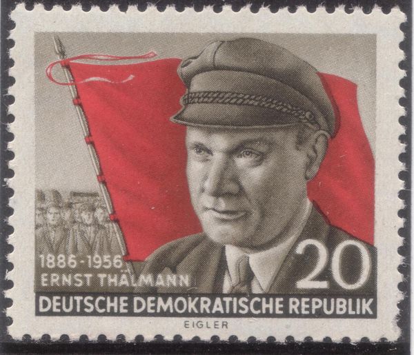 Ernst Thälmann (1886-1944), politician, red flag