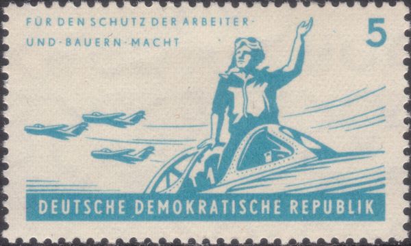 Pilot in the cockpit, air force planes MiG 17
