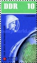 Cosmonaut J. Gagarin and Wostock 1