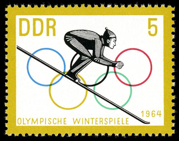 Ski jumper in the initial