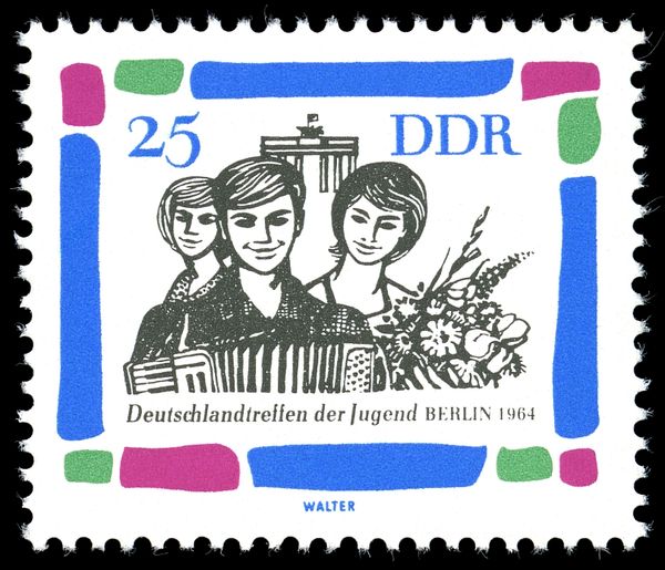 Young People Making Music in Front of Brandenburg Gate