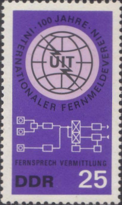ITU Emblem and Telephone Exchange