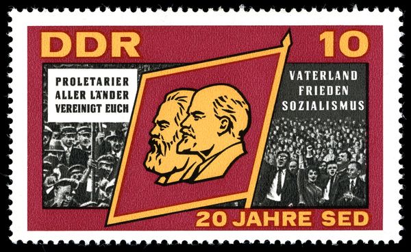 Flag with Marx and Lenin