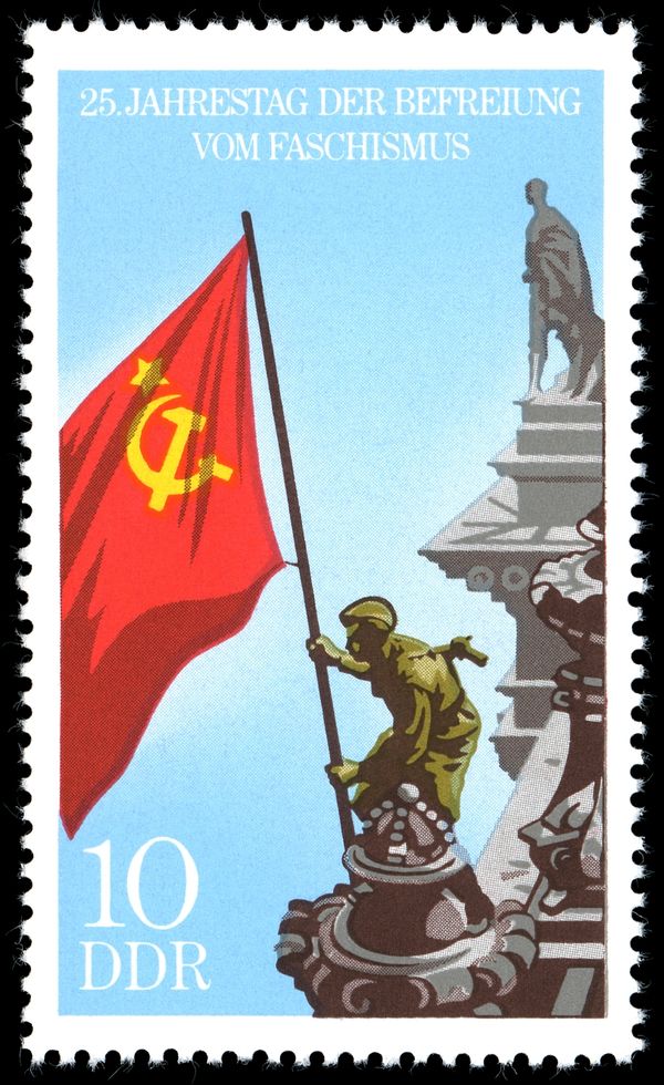 Red Army Soldier Hoists Soviet Union Flag, Reichstag, Berlin