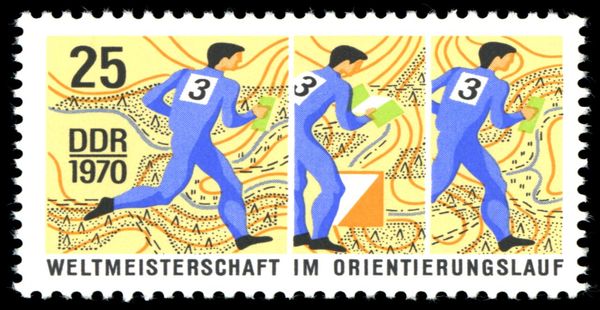 Competition card, runner in different competition phases