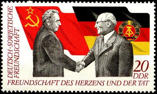 Leonid Brezhnev and Erich Honecker