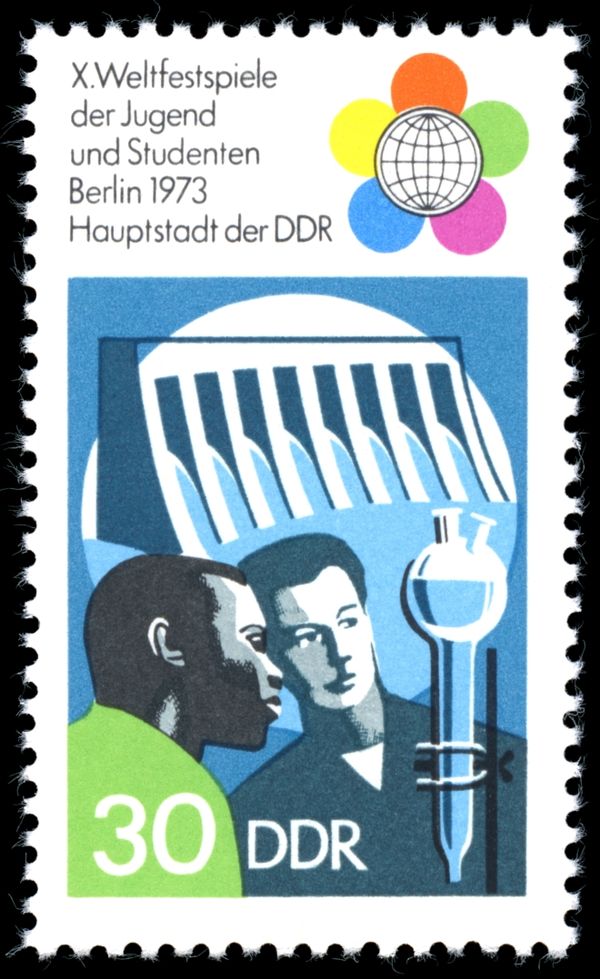 Africans and Europeans, glass flask, dam