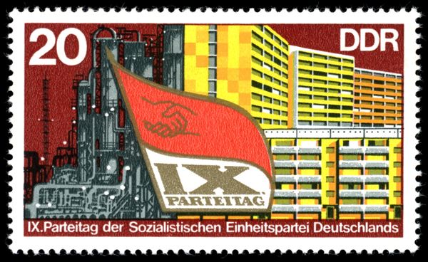 Industrial plant, new housing construction, emblem
