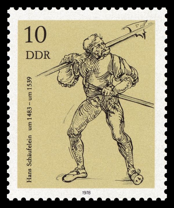 Serf with Shouldered Halberd by Hans Schäufelein