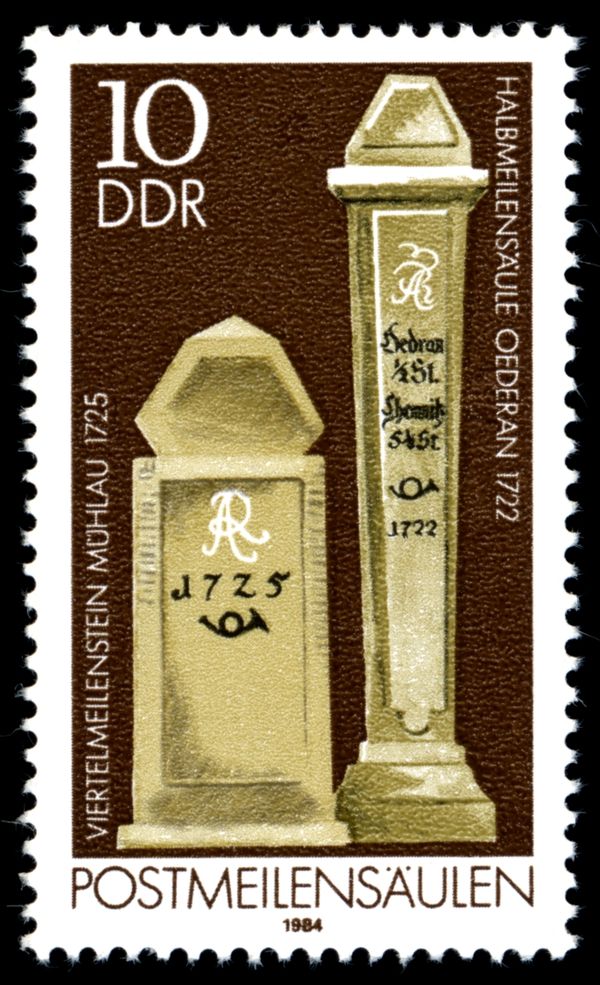 ¼ Milestone, Mühlau (1725) and ½ Milestone, Oederan (1722)